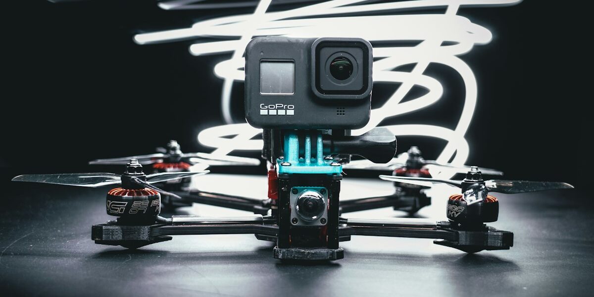 FPV racing drone with LiPo battery