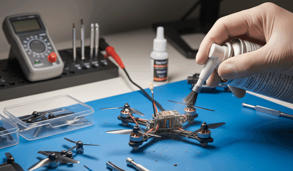 Micro drone maintenance and motor cleaning