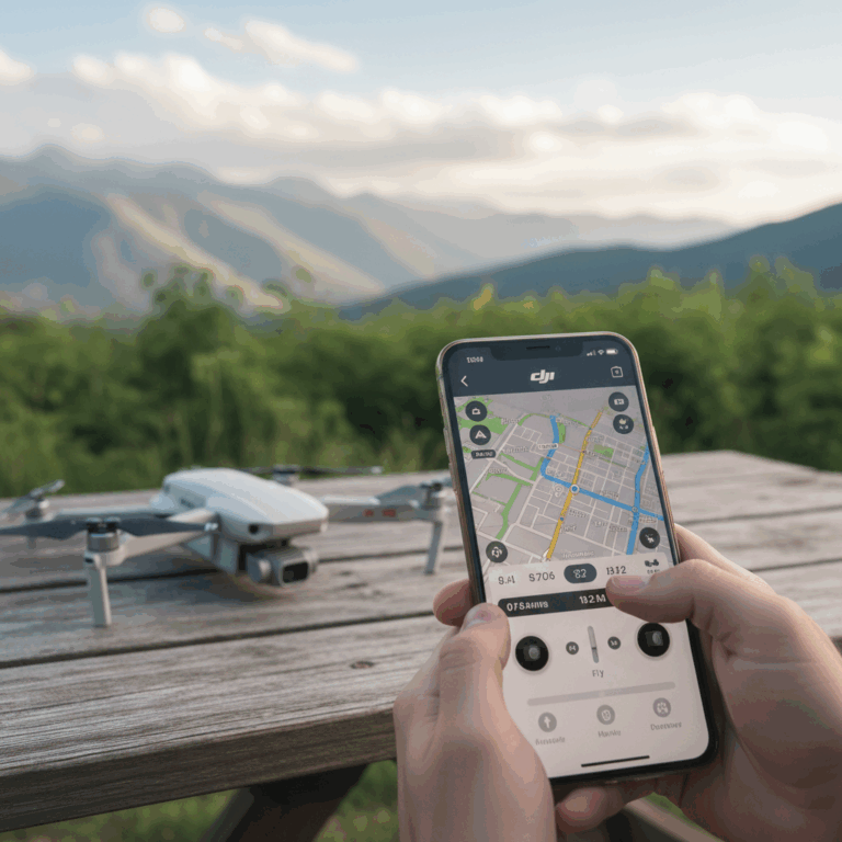 Drone control apps on smartphone